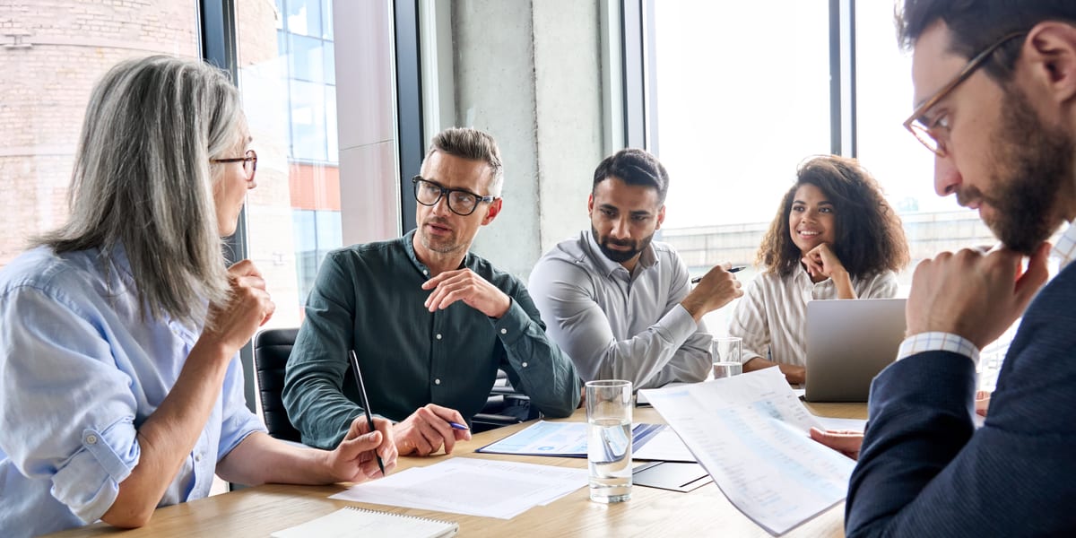 Group of professionals having a meeting