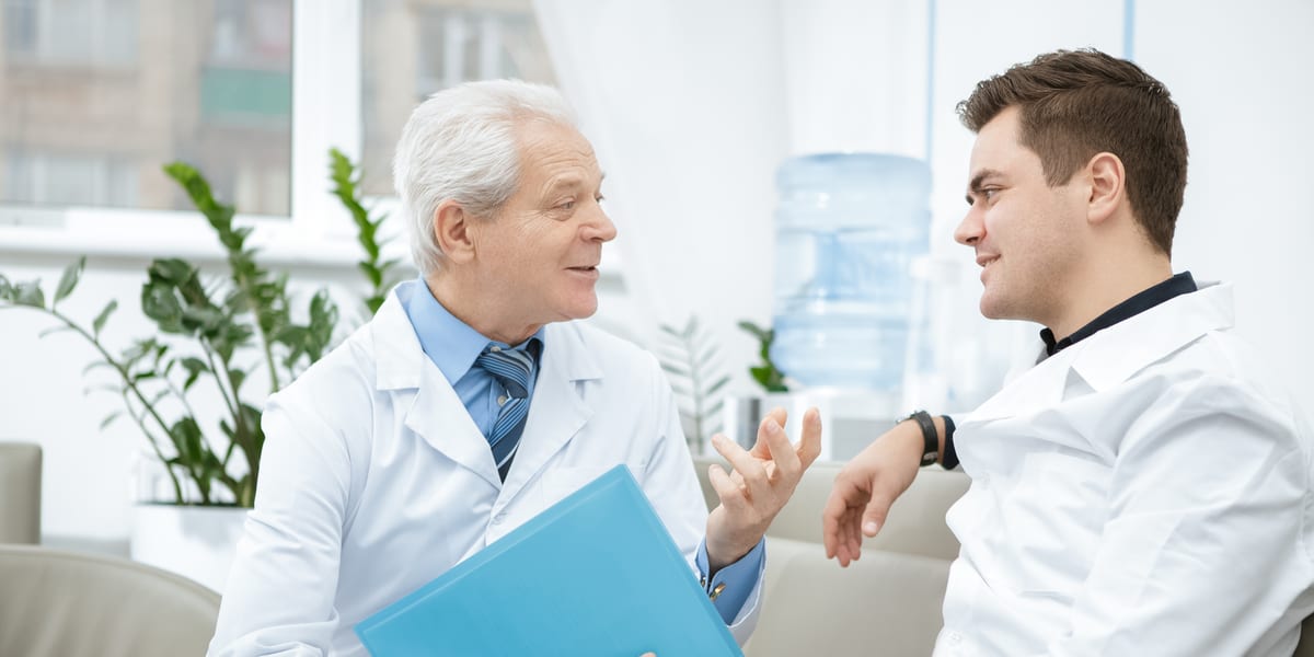 two doctors having a discussion