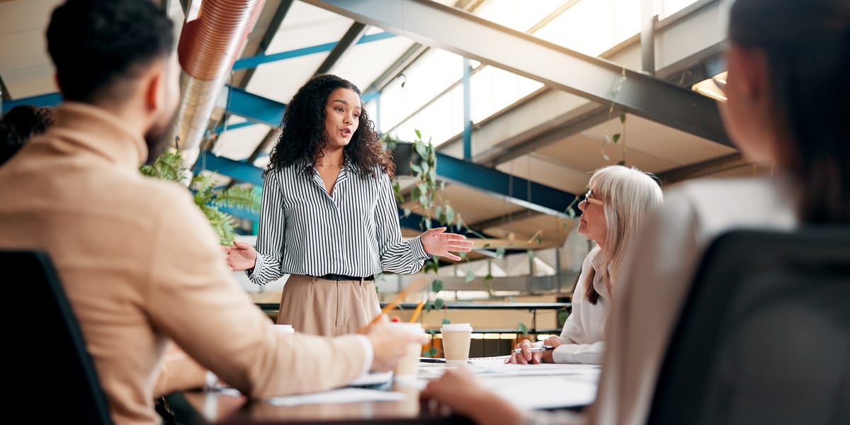 Marketing team in conversation